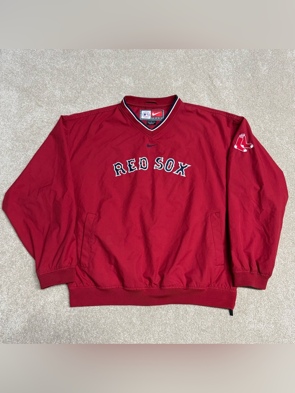 Vintage Boston Red Sox Nike Center Swoosh Jacket Mens Large Pullover VTG Y2K